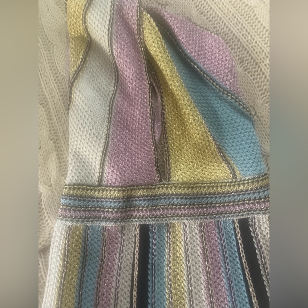 Missoni M by Missoni Multicolor Striped Midi Dress halter neck keyhole - Picture 5 of 10